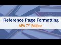 APA Citation Part 6: Reference Page Formatting | CUNY SPS