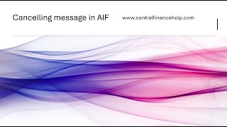 Cancelling AIF Message in SAP Central Finance