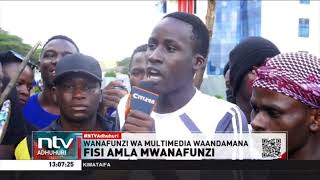 Wanafunzi wa Multimedia waandamana baada ya mmoja wao kushambuliwa na fisi