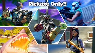 I Killed All Mythic Bosses & A Loot Shark Using Only A Pickaxe in Fortnite *IMPOSSIBLE*
