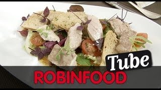 ROBINFOOD / Kokotxas de bacalao con guisantes + Ensalada de ventresca de atún