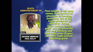 George Ambrose Paul Dolcy ~ Medium Obituary-