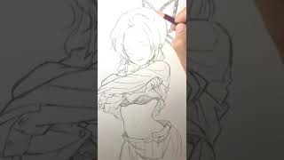 着替え中の胡蝶しのぶと目があった【鬼滅の刃】絵の描き方動画　森倉円さんのボディ参考　#shorts