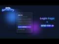 Advanced UI Design: Glassmorphism Login & Signup Form with CSS Floating Animations #loginform #login