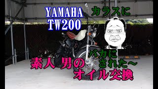 【オイル交換】素人男のYAMAHA TW200オイル・フィルター交換