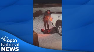 Manitoba RCMP respond to video of an officer standing on a man’s chest | APTN News