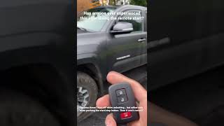 Toyota Tacoma won’t start after using remote start function… Help