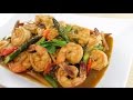Shrimp & Chili Paste Stir-Fry Recipe กุ้งผัดนำ้พริกเผา - Hot Thai Kitchen