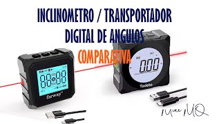 COMPARATIVA INCLINOMETRO / TRANSPORTADOR DIGITAL, Nivel de angulos digital con bateria. GR20