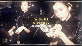 1K Subs Giveaway (CC, Shakes, Effect/glitch/panning, Watermark) - Alight Motion