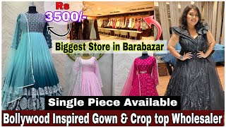 Bridal & Party wear Gown at Wholesale Price in Kolkata Barabazar | Gown & Crop Top | Bengali vlog