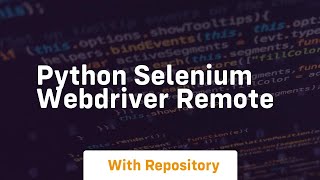python selenium webdriver remote