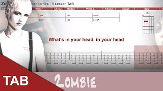 Zombie - The Cranberries - Guitar Tab lesson with chords