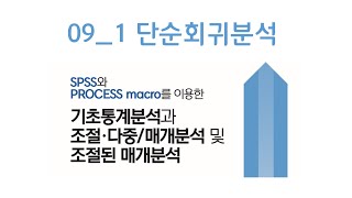 09 단순회귀분석 | SPSS | PROCESS macro | 프로세스매크로 이용한 기초통계분석과 조절/다중/매개분석 및 조절된 매개분석 | 리서치앤랩 EP.26