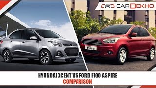 Ford Figo Aspire VS Hyundai Xcent | Comparison Video | CarDekho.com