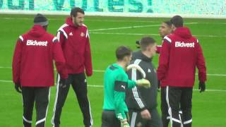 Jack Alnwick \u0026 Freddie Woodman before Newcastle 0 1 Sunderland 21 12 2014