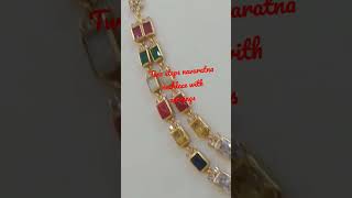 Light weight navaratna necklace with earrings