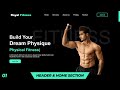 Complete Responsive GYM Website using HTML CSS And JavaScript | Header & Home Section