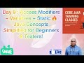 Day 9 : Access Modifiers + Variables + Static 🔥 Java Concepts Simplified for Beginners & Testers!