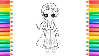 How to Draw Elsa from the movie Frozen for Kids! Easy Disney Drawings \u0026 Art.