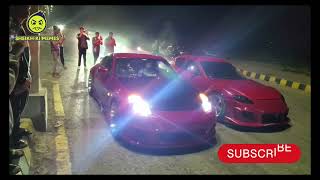 Pakistan Car Race Vampire YT RX8 VS 350Z Race and Civic VS Mark X Donut In single Frame