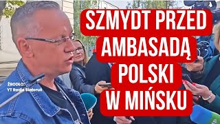 BYŁY SĘDZIA TOMASZ SZMYDT PRZED AMBASADĄ RP W MIŃSKU (BIAŁORUŚ) - KOLEJNA PROWOKACJA SOWIECKIEGO KGB