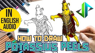 [DRAWPEDIA] HOW TO DRAW *NEW* POTASSIUS PEELS from FORTNITE - STEP BY STEP DRAWING TUTORIAL