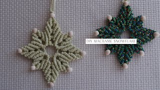 DIY Macrame Snowflake - Christmas Ornament | Step by Step Tutorial