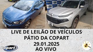 LIVE DE LEILÃO DE VEÍCULOS NA COPART DIA 29.01.2025