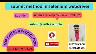 submit method in selenium webdriver | submit command in selenium webdriver | submit ()