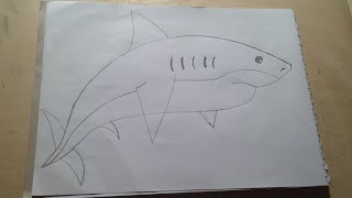 رسم سمكه قرش بطريقه بسيطه 👍 Draw a shark in a simple way