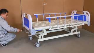 Three crank Manual Three function Hospital Bed ICU Bed