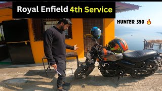 Royal Enfield Hunter 350 (4th Service)😍 Service COST and REVIEW