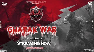 GHATAK WAR 3K Prize Pool SEASON 03 || 4K ULTRA HD Streaming By PANDAxWOT  MALLU STREAMER || DAY - 2