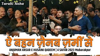 Aye Bahan Zainab Zameen Se Tu Utha | 4 Safar 2023 Mubarakpur | Anjuman Ansare Husaini Qadeem