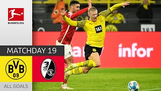 Haaland Scores Brace! |  Borussia Dortmund - SC Freiburg 5-1 | All Goals | MD 19 – Bundesliga 21/22