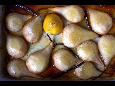 Recipe for pears baked in amaretto cream