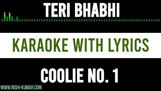 Teri Bhabhi Karaoke Instrumental with Lyrics | Coolie No. 1 | Piano Unplugged