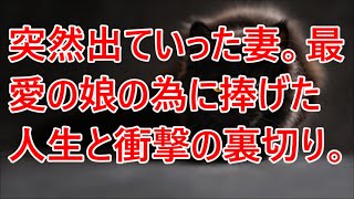 【修羅場】突然出ていった妻。最愛の娘の為に捧げた人生と衝撃の裏切り。