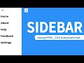 How to Create a Animated Sidebar Menu using HTML, CSS & JavaScript.