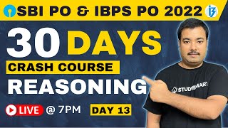 SBI PO & IBPS PO 2022 Reasoning Practice Class | Study Smart | DAY 13