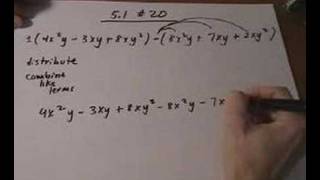 subtract polynomials - horizontal method
