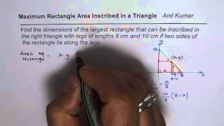 Size of Largest Rectangle Inscribed in Right Triangle IMPORTANT Calculus Application