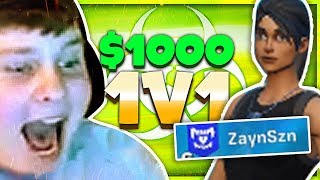 $1,000 WAGER vs. The MOST Toxic Player (Fortnite Box Fights)