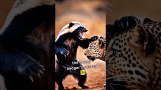 Brave Honey Badger Fight Againts Leopard #shorts #honeybadger #leopard  #animals #nature