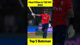 Most Fifties In T20 WC 2022 🏏 Top 5 Batsman 🔥 #shorts #viratkohli #klrahul #suryakumaryadav