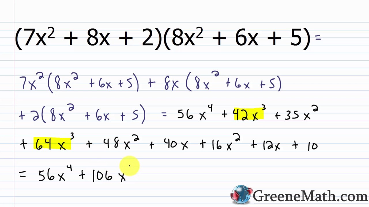 Multiplying Polynomials - YouTube