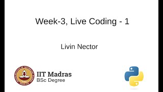 Week-3 | Live Coding-1