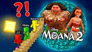 JJ and Mikey and Banana kid Found The LONGEST ROAD to MOANA 2 exe in Minecraft Maizen ! and MAUI