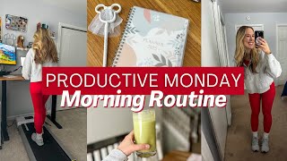 My PRODUCTIVE Monday Morning Routine☀️healthy habits, motivational tips, avoiding distractions